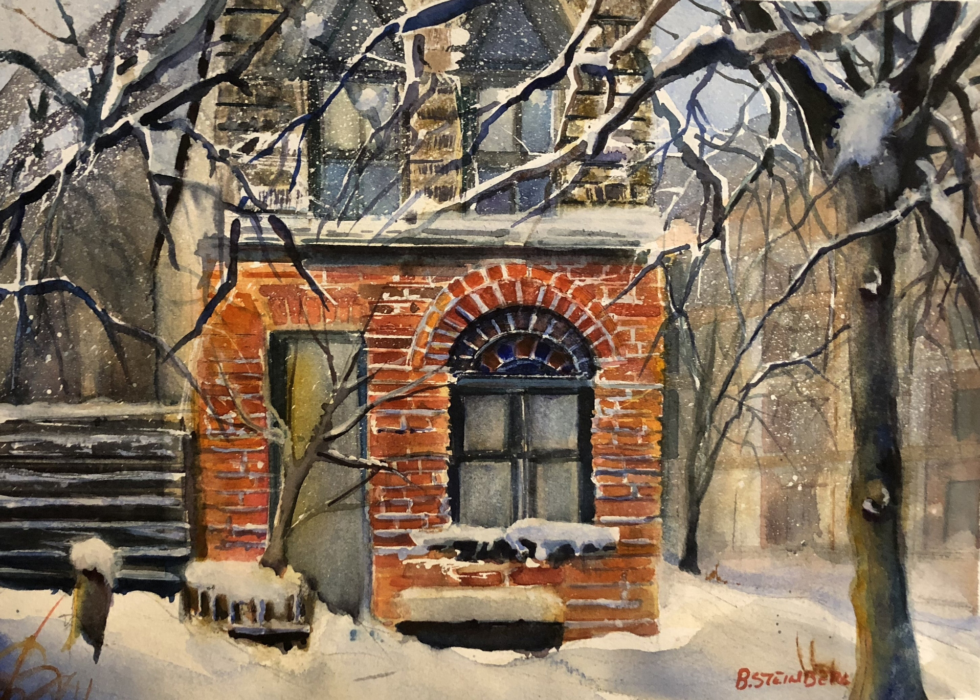 Bonnie Steinberg Watercolour Painting A Lawren Harris Mystery House